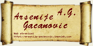 Arsenije Gačanović vizit kartica
